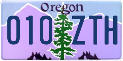 OR license plate 010ZTH