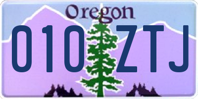 OR license plate 010ZTJ