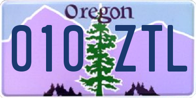 OR license plate 010ZTL