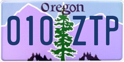 OR license plate 010ZTP