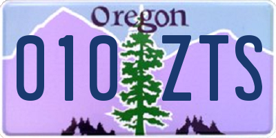 OR license plate 010ZTS