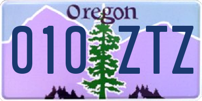 OR license plate 010ZTZ
