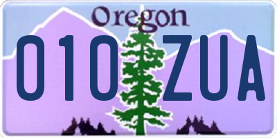 OR license plate 010ZUA
