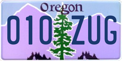 OR license plate 010ZUG