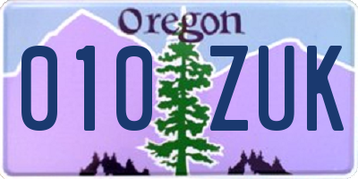 OR license plate 010ZUK