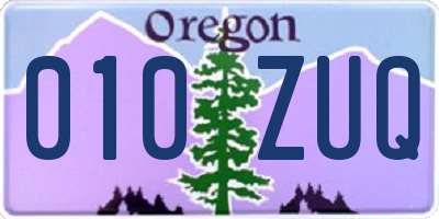 OR license plate 010ZUQ