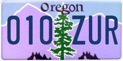 OR license plate 010ZUR
