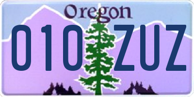 OR license plate 010ZUZ