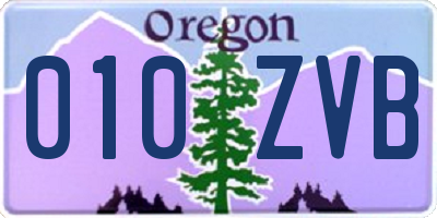 OR license plate 010ZVB