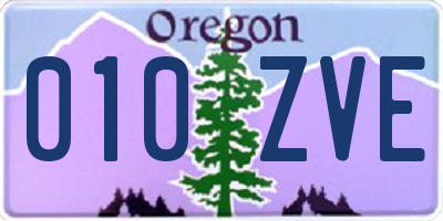 OR license plate 010ZVE