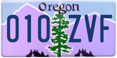 OR license plate 010ZVF