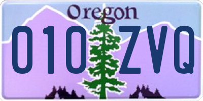 OR license plate 010ZVQ