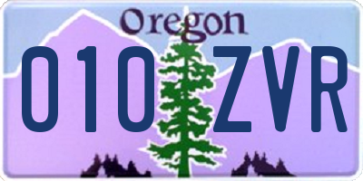 OR license plate 010ZVR