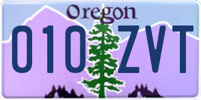 OR license plate 010ZVT