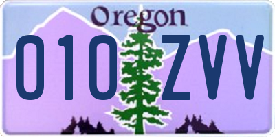 OR license plate 010ZVV