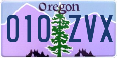 OR license plate 010ZVX