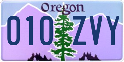 OR license plate 010ZVY