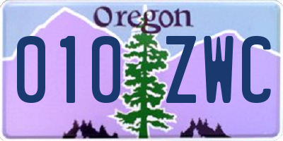 OR license plate 010ZWC