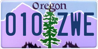 OR license plate 010ZWE