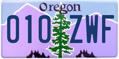 OR license plate 010ZWF