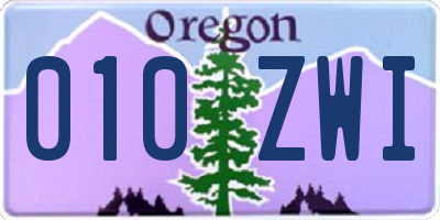 OR license plate 010ZWI