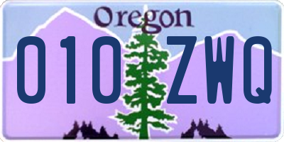 OR license plate 010ZWQ