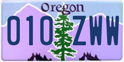 OR license plate 010ZWW