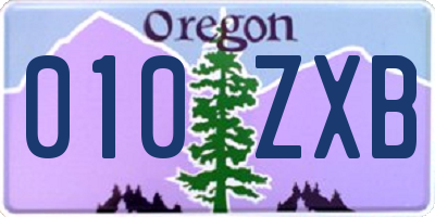 OR license plate 010ZXB