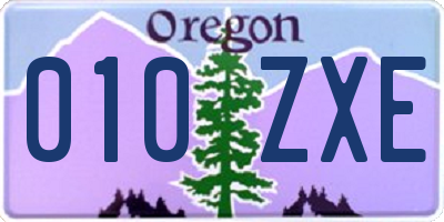 OR license plate 010ZXE