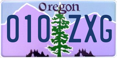 OR license plate 010ZXG