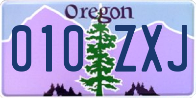 OR license plate 010ZXJ