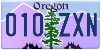 OR license plate 010ZXN