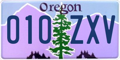 OR license plate 010ZXV