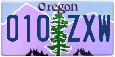 OR license plate 010ZXW