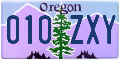 OR license plate 010ZXY