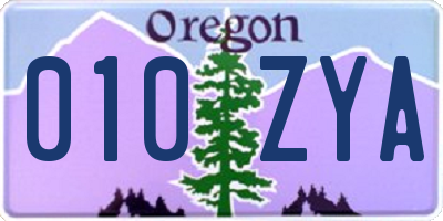 OR license plate 010ZYA