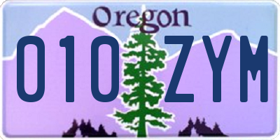 OR license plate 010ZYM