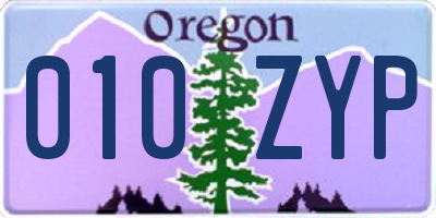 OR license plate 010ZYP