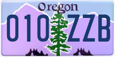 OR license plate 010ZZB