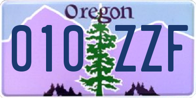 OR license plate 010ZZF
