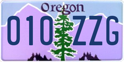 OR license plate 010ZZG