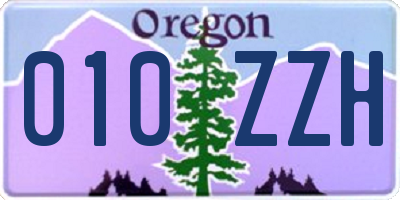 OR license plate 010ZZH
