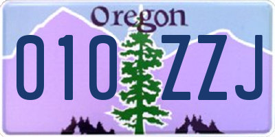 OR license plate 010ZZJ