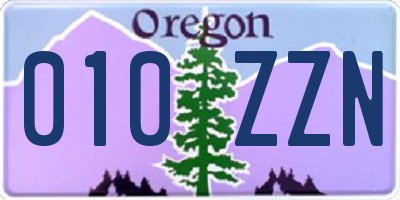 OR license plate 010ZZN