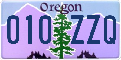 OR license plate 010ZZQ