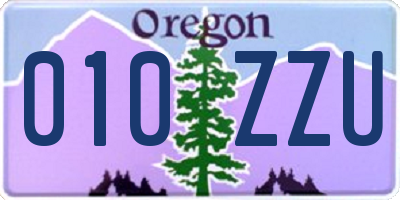 OR license plate 010ZZU