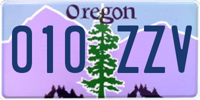 OR license plate 010ZZV