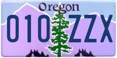 OR license plate 010ZZX