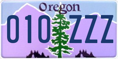 OR license plate 010ZZZ