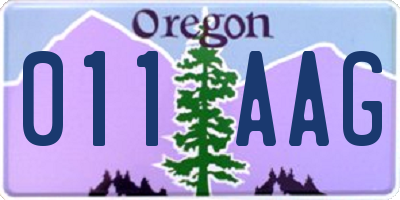 OR license plate 011AAG